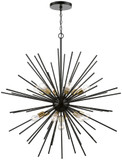 Livex 46177-68 Tribeca Contemporary Shiny Black with Polished Brass Lighting Chandelier