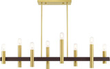 Livex 46868-12 Helsinki Modern Satin Brass with Bronze Accents Island Light Fixture