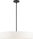 Livex 46925-04 Venlo Contemporary Black with Brushed Nickel Accents 26" Drum Pendant Hanging Light