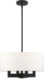 Livex 48784-04 Cresthaven Modern Black 18" Drum Drop Ceiling Lighting