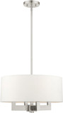 Livex 48784-91 Cresthaven Contemporary Brushed Nickel 18" Drum Ceiling Light Pendant
