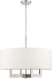 Livex 48786-91 Cresthaven Modern Brushed Nickel 24" Drum Drop Ceiling Light Fixture