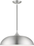 Livex 49233-66 Amador Contemporary Brushed Aluminum with Polished Chrome 18" Drop Lighting