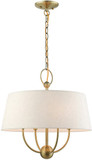 Livex 49444-01 Cartwright Antique Brass Drum Pendant Lighting