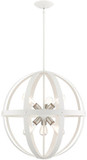 Livex 49646-13 Stoneridge Modern Textured White with Brushed Nickel Hanging Pendant Lighting