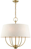Livex 49446-01 Cartwright Antique Brass Drum Pendant Lighting