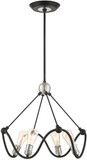 Livex 49733-14 Archer Contemporary Textured Black with Brushed Nickel Mini Chandelier Light