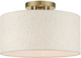 Livex 49809-01 Meadow Antique Brass 13" Ceiling Light Fixture