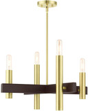 Livex 49994-12 Helsinki Contemporary Satin Brass 24" Chandelier Light