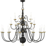 Livex 5015-04 Williamsburg Traditional Black Chandelier Lamp