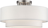 Livex 50306-91 Manorwood Contemporary Brushed Nickel Flush Lighting
