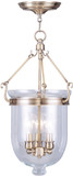 Livex 5063-01 Jefferson Antique Brass Mini Hanging Light Fixture