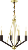 Livex 51164-12 Beckett Modern Satin Brass Mini Chandelier Light