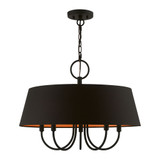 Livex 51355-04 Palma Black Drum Pendant Light
