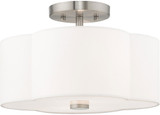 Livex 52152-91 Chelsea Brushed Nickel Flush Mount Light Fixture
