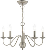 Livex 52165-91 Windsor Brushed Nickel Chandelier Lamp