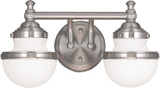 Livex 5712-91 Oldwick Modern Brushed Nickel Bathroom Light Sconce