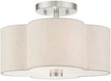 Livex 58062-91 Solstice Brushed Nickel 13" Flush Mount Lighting