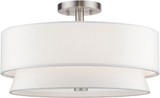 Livex 60027-91 Fontana Contemporary Brushed Nickel Flush Mount Light Fixture