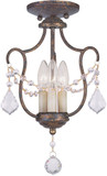 Livex 6420-71 Chesterfield Traditional Hand Applied Venetian Golden Bronze Flush Mount Lighting Fixture