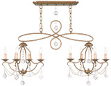 Livex 6437-48 Chesterfield Antique Gold Leaf Island Light Fixture