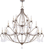 Livex 6439-71 Chesterfield Hand Applied Venetian Golden Bronze Chandelier Light