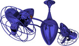 Matthews AR-BLUE-MTL Ar Ruthiane Modern Blue Interior/Exterior 48" Rotational Home Ceiling Fan with Metal Blades