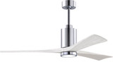 Matthews PA3-CR-MWH-60 Patricia Contemporary Polished Chrome LED 60" Home Ceiling Fan