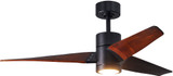 Matthews SJ-BK-WN-52 Super Janet Contemporary Matte Black LED Walnut Blade 52" Ceiling Fan