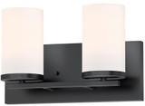 Maxim 10282SWBK Lateral Modern Black 2-Light Bathroom Wall Light Fixture