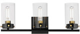 Maxim 12403CLBKSBR Pinn Modern Black / Satin Brass 3-Light Vanity Light