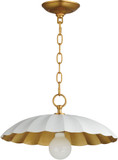 Maxim 18055MWGL Primrose Contemporary Matte White / Gold Leaf Hanging Lamp