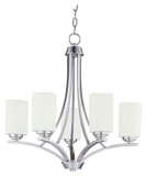 Maxim 20035SWSN Deven Medium Satin Nickel Finish 5 Lamp Hanging Chandelier