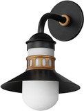 Maxim 35122SWBKAB Admiralty Modern Black / Antique Brass 10" Outdoor Wall Lighting Sconce