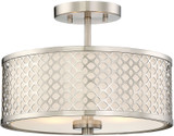 Meridian M60016BN Modern Brushed Nickel Flush Ceiling Light Fixture