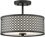 Meridian M60016MBK Modern Matte Black Flush Mount Ceiling Light Fixture