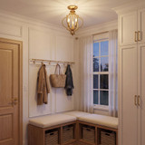 Meridian M60055NB Natural Brass Convertible Ceiling Light Fixture