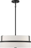 Meridian M70102MBK Modern Matte Black Drum Pendant Hanging Light