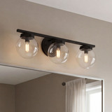 Meridian M80024MBK Contemporary Matte Black 4-Light Bathroom Vanity Light Fixture