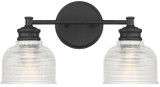Meridian M80034MBK Matte Black 2-Light Bath Lighting Fixture