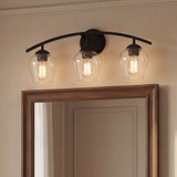 Meridian M80032MBK Contemporary Matte Black 3-Light Bathroom Lighting
