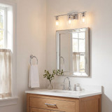 Meridian M80038CH Chrome 3-Light Bathroom Wall Light Fixture