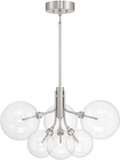 Meridian M100135BN Modern Brushed Nickel LED Hanging Chandelier