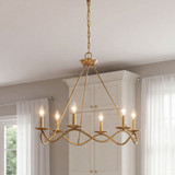Meridian M100137NB Modern Natural Brass Ceiling Chandelier