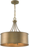 Meridian M7040BG Contemporary Brushed Gold Drum Ceiling Pendant Light