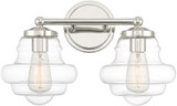 Meridian M80072PN Polished Nickel 2-Light Vanity Light Fixture