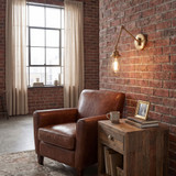 Meridian M90022NB Contemporary Natural Brass Swing Arm Wall Lamp