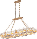 Metropolitan N1869-760 Niu Contemporary Coconut Shell Gold and White Island Light Fixture