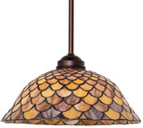 Meyda Lighting 102299 Tiffany Fishscale Tiffany Mahogany Bronze Hanging Lamp