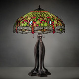 Meyda Lighting 109607 Tiffany Hanginghead Dragonfly Tiffany Mahogany Bronze Table Light